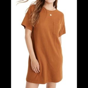 Madewell Ribbed T-shirt Dress In Golden Pecan Size M